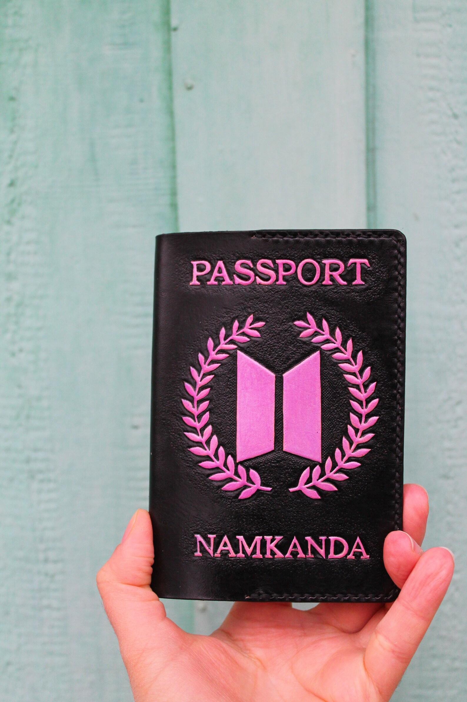 BTS leather passport cover hand tooled passport case gift Etsy