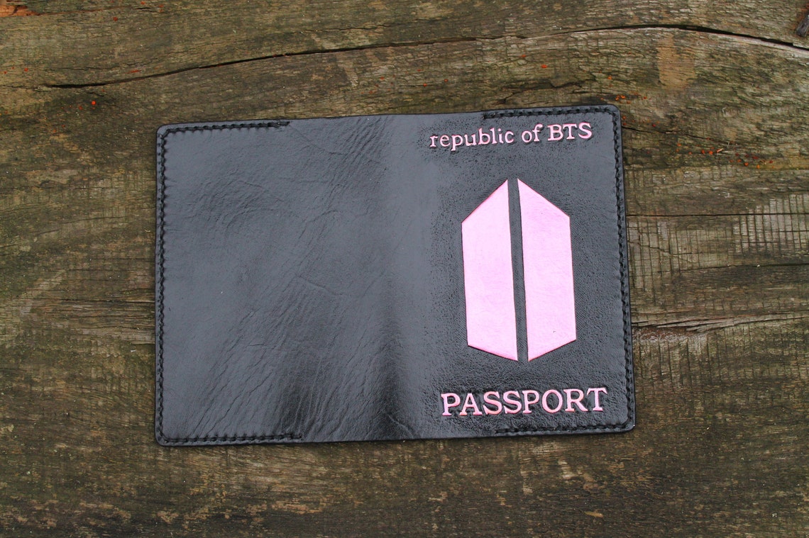BTS leather passport cover gift for fan BTS bts gift BTS Etsy
