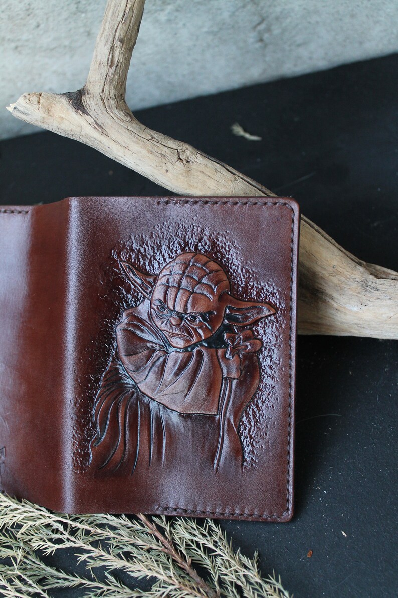 Star wars leather passport cover Master Yoda passport wallet Etsy