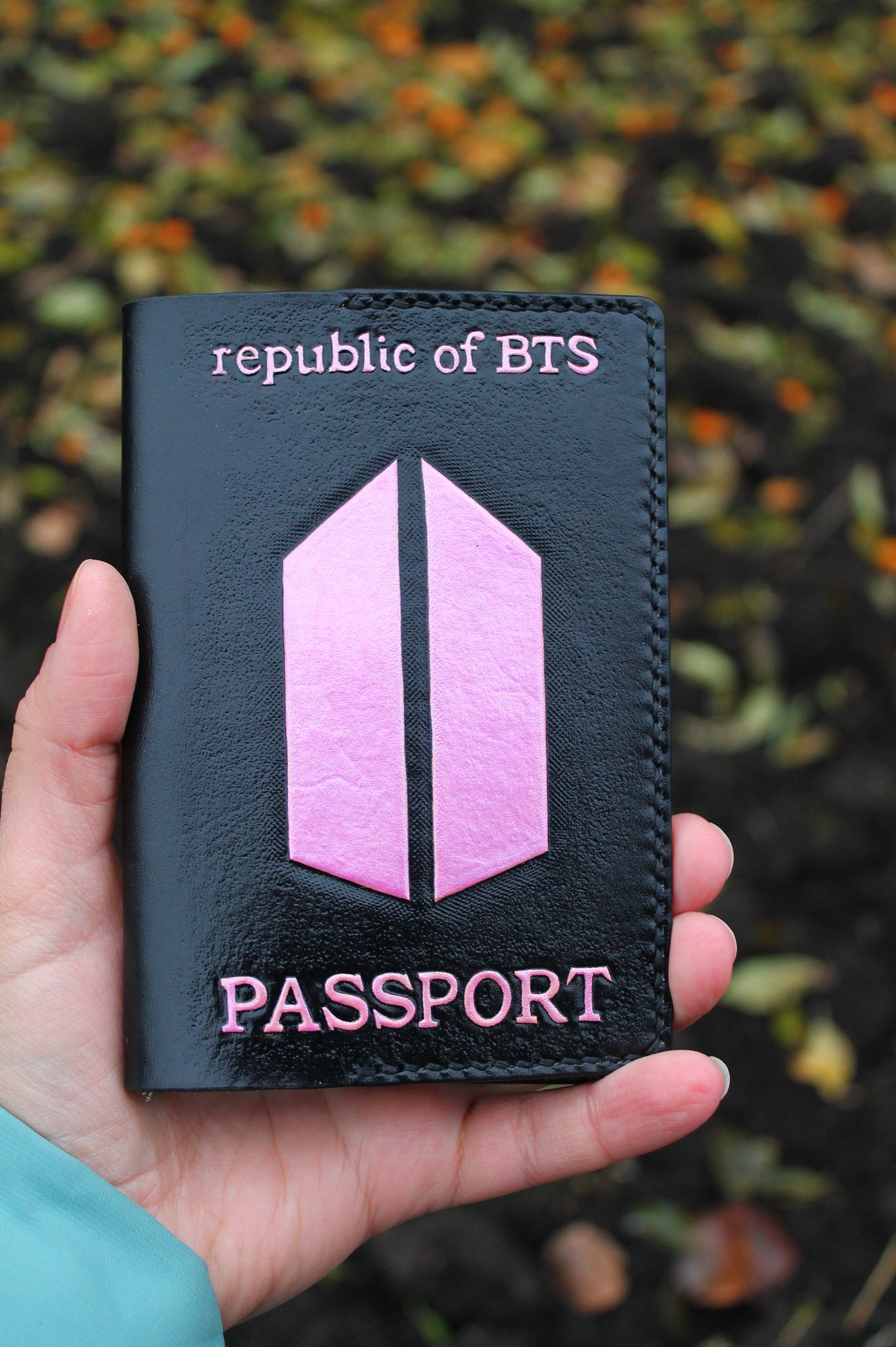 BTS leather passport cover gift for fan BTS bts gift BTS Etsy