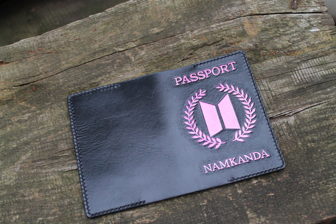 BTS leather passport cover hand tooled passport case gift Etsy