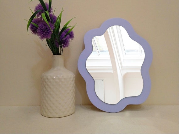 Mini Small Round Wall Mirror Plum Velvet - KLW Design