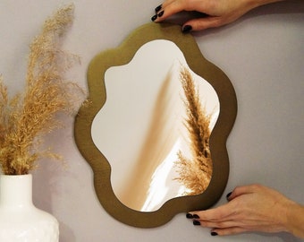 Roman Gold Irregular Mirror – Living Room Wall Decor Accent