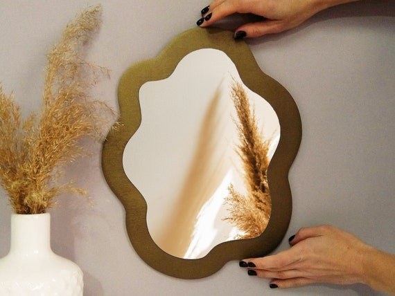 Roman Gold Irregular Mirror – Living Room Wall Decor Accent