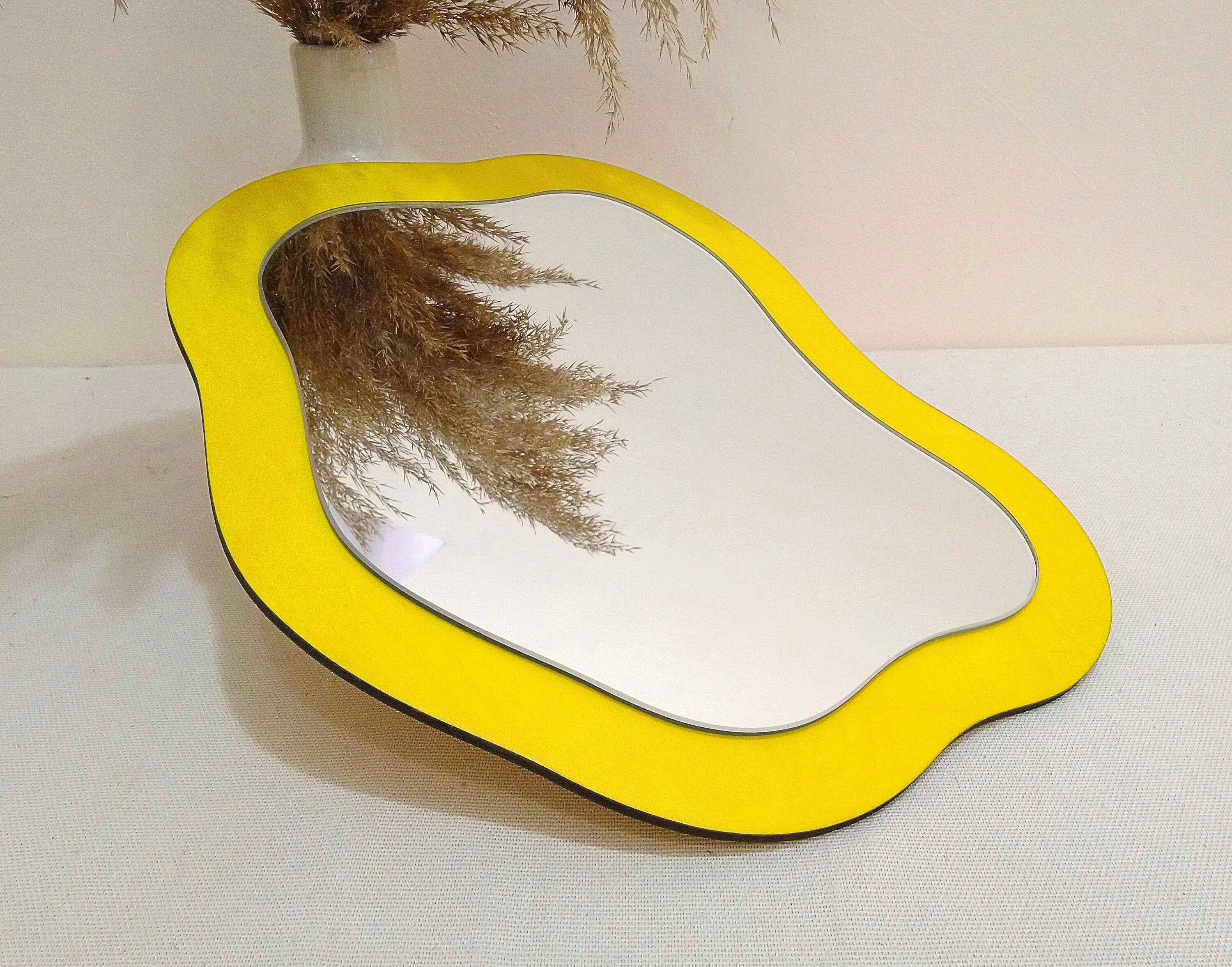 Pink Mirror Wall Decor, Small Wall Mirror, Funky Mirror for Pink Mirror Wall Decor, Small Wall Mirror, Funky Mirror for