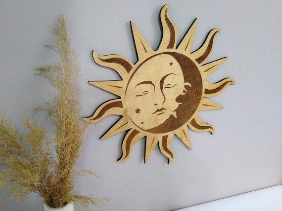 Déco murale Métal : Soleil étoilé, Diam 45 cm