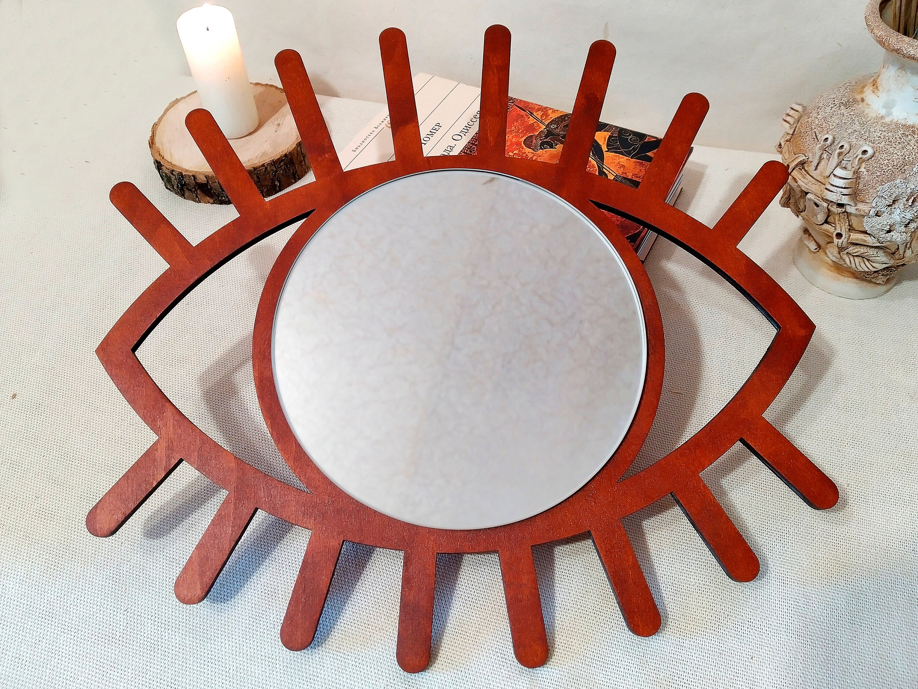 Gold eye mirror wall decor Third eye mirror Etsy