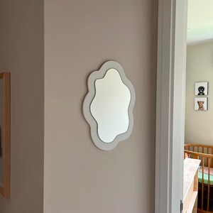 Roman Gold Irregular Mirror – Living Room Wall Decor Accent White