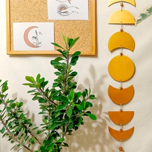 Gold moon phase wall hanging boho wall decor