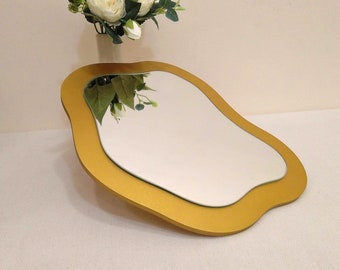 Squiggle Accent Mirror, Asymmetrical Funky Wall Decor