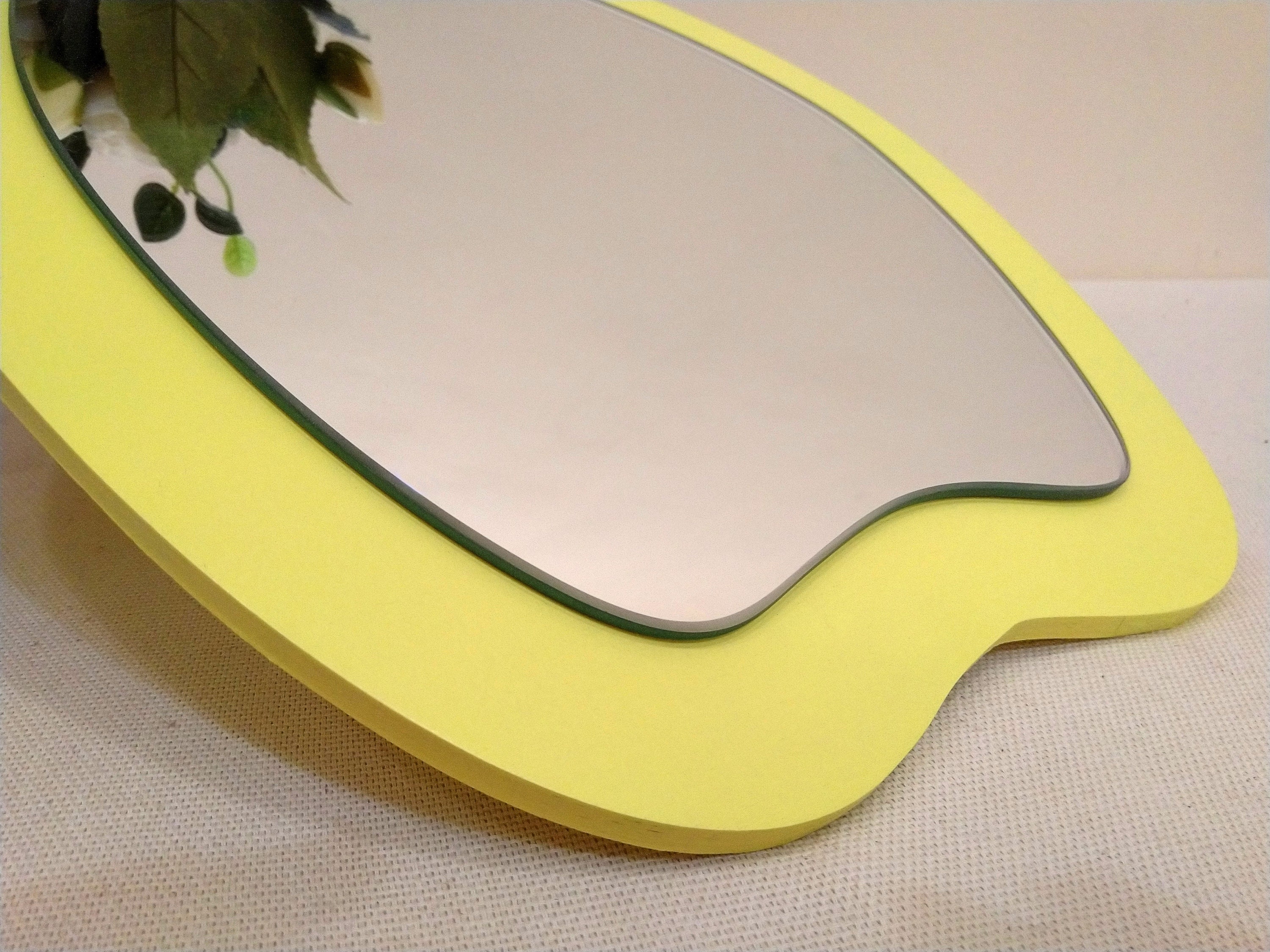 Mini Small Rectangle Wall Mirror Green Velvet - KLW Design
