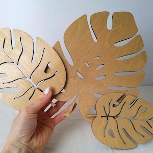 Boho wall decor monstera leaves set of 3, Monstera wall art, Leaves wall decor, Tropical wall art, Bohemian wall art,  Palm leaf wood art