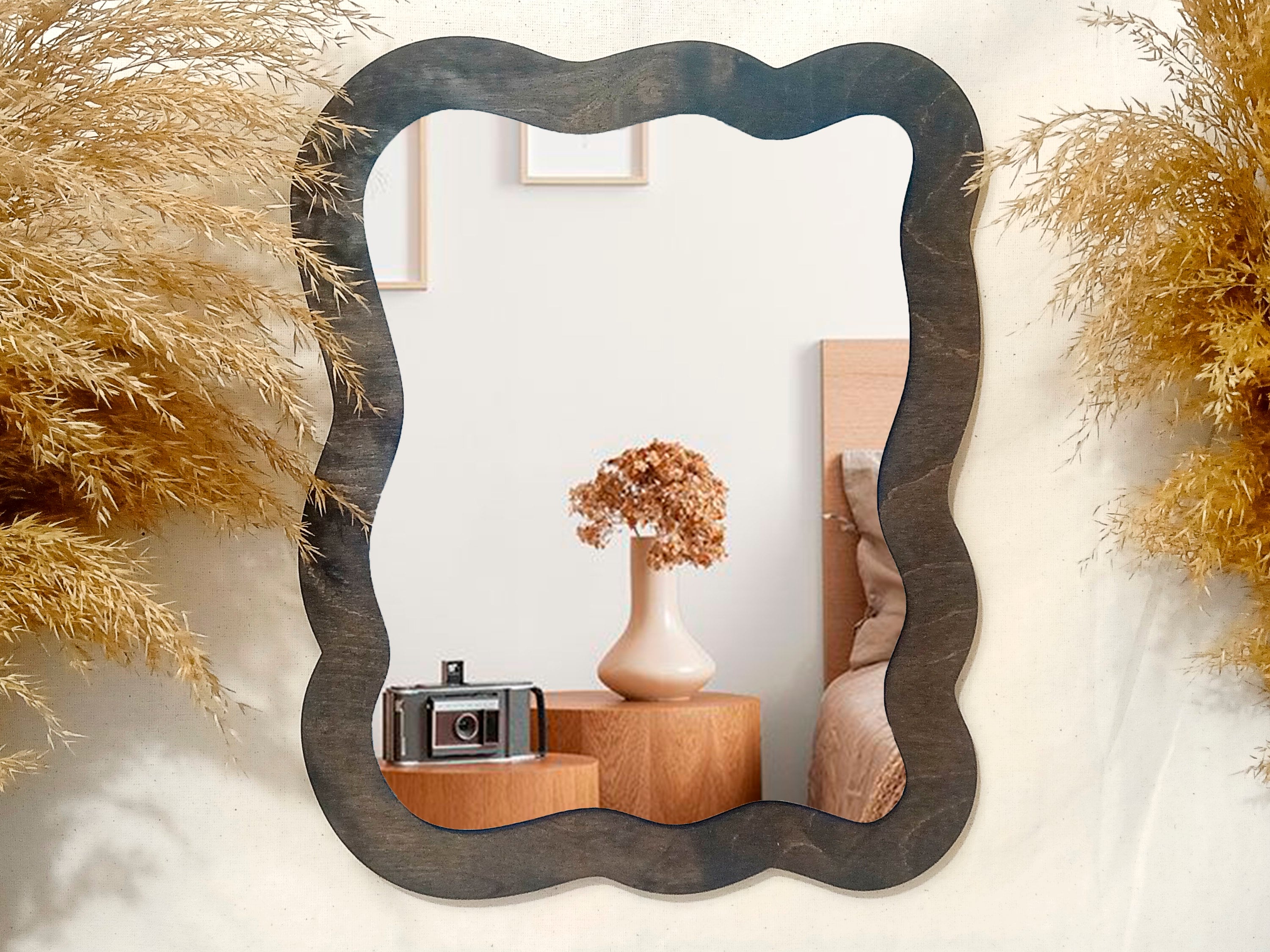 Wavy Mirror Wall Decor Asymmetrical Tabletop Mirror - Etsy