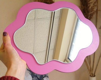 FOMIYES Miroir Mural Coeur Rose - Miroir Suspendre Chambre Vanité Pour Femmes Et Filles
