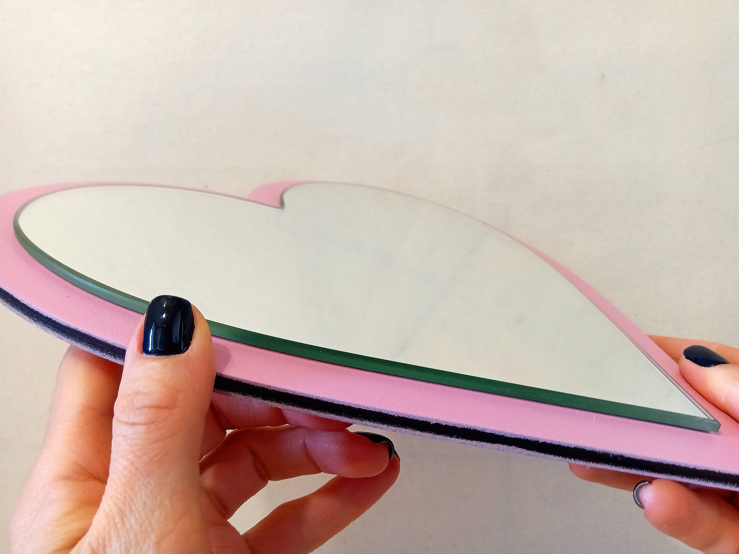 Pink heart mirror Heart shaped mirror Small wall mirror Etsy