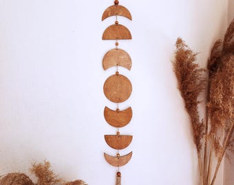 Boho Moon Phase Garland, Celestial Wall Hanging, Teen Room Decor