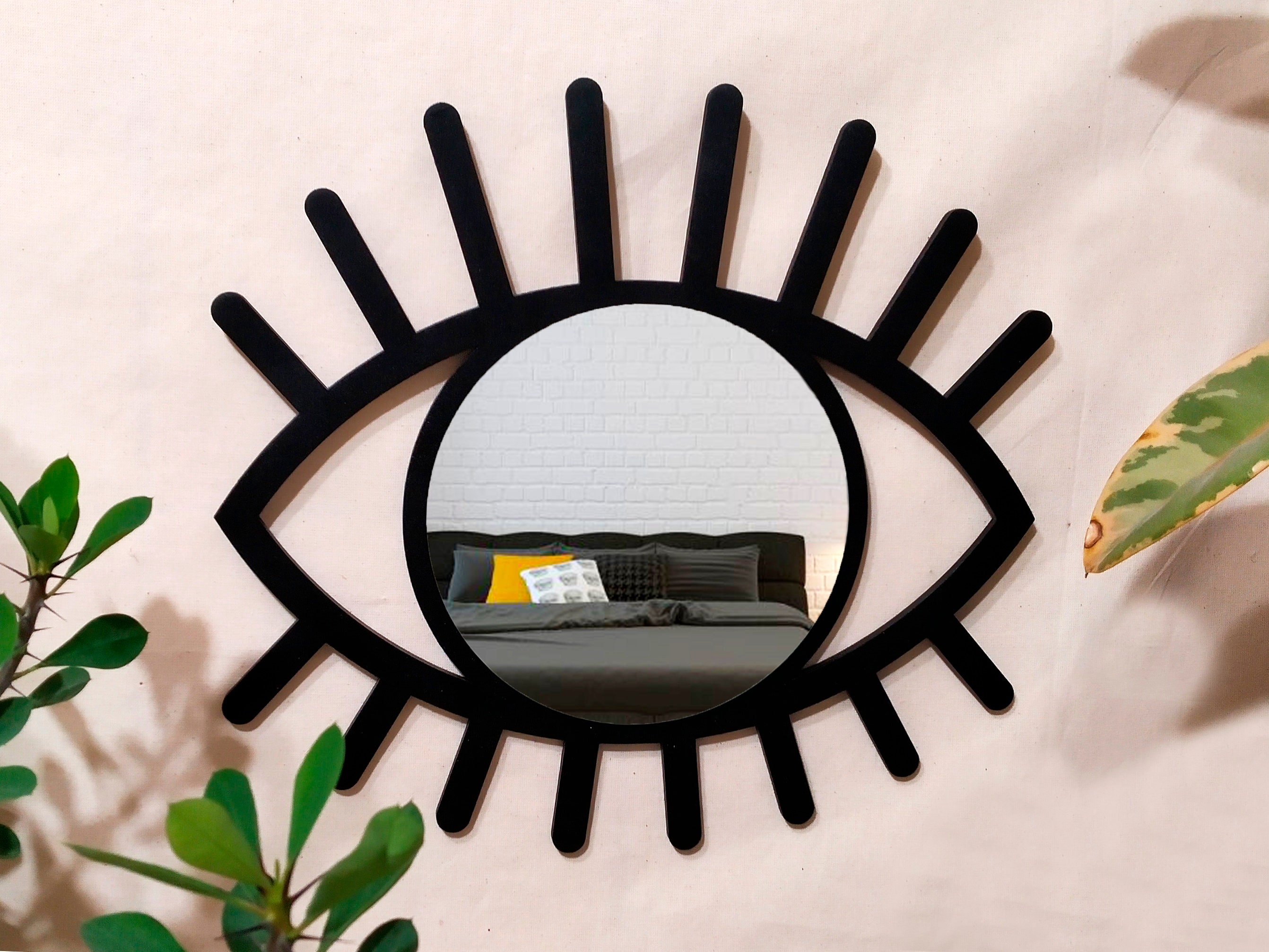 Gold eye mirror wall decor Third eye mirror Etsy