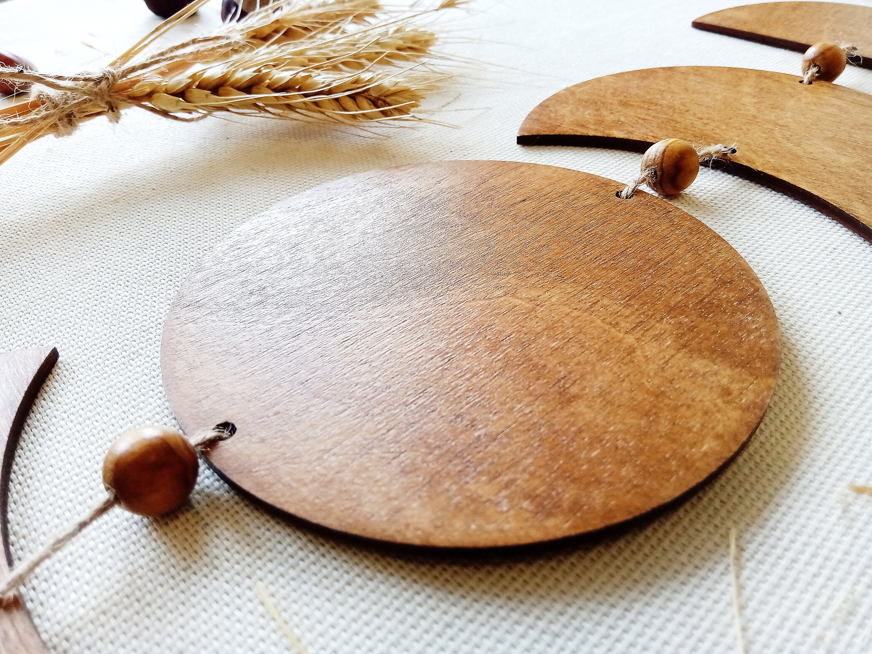 Brown Wooden Moon Phase Wall Hanging Boho Wall Decor Decor Etsy