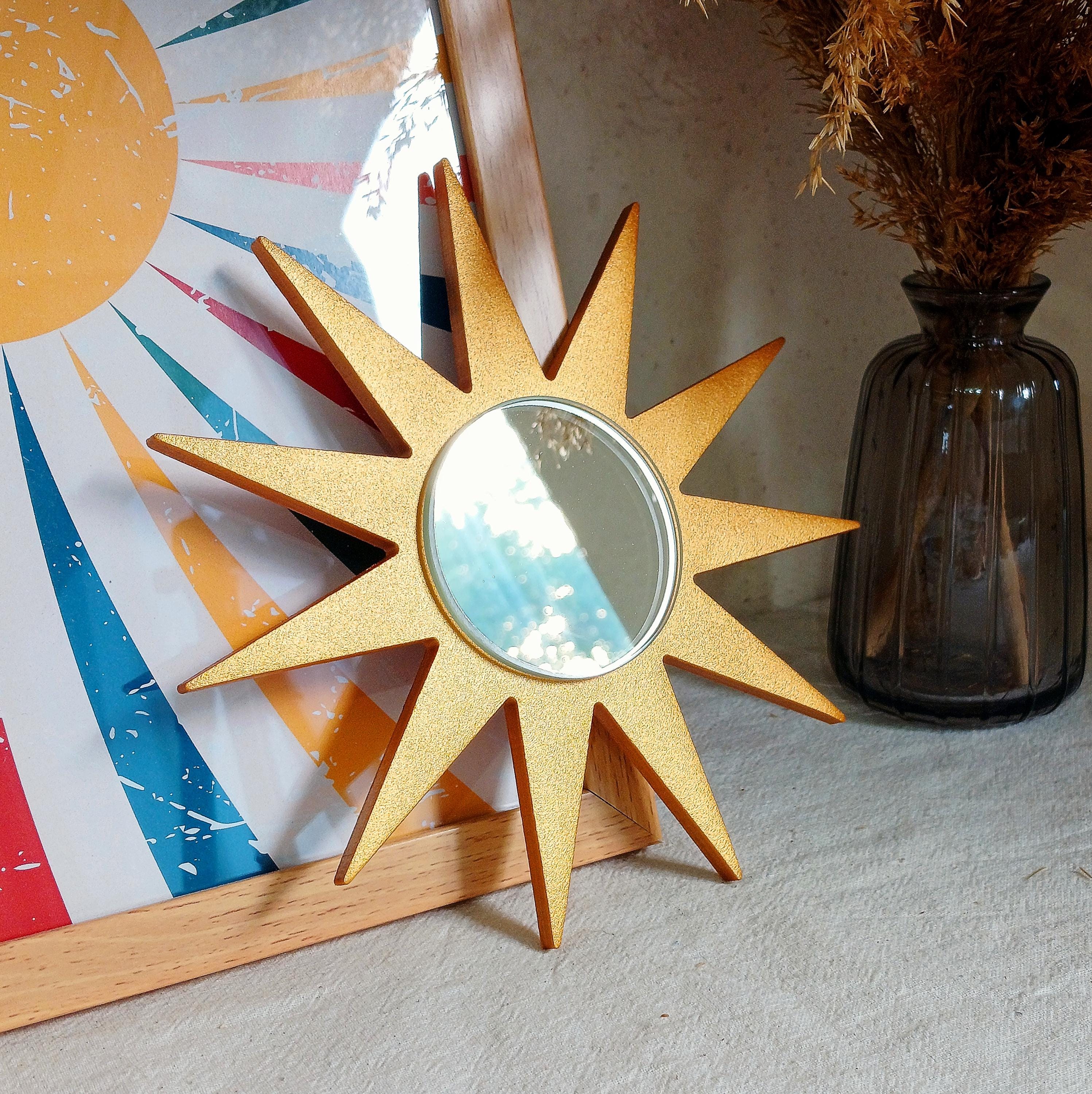 Sunburst Mirror Set of 2, Sun Decorative Mirror, Starburst Mirror 