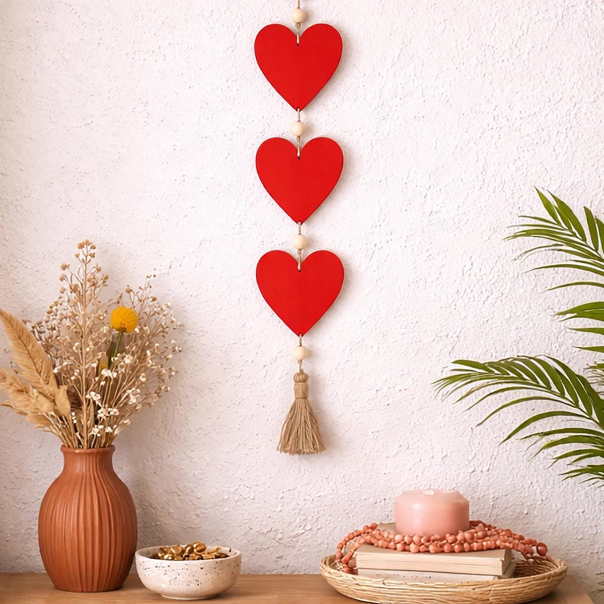 Wood Hearts, Country Farmhouse Cottage Decor, Vertical Wood Heart