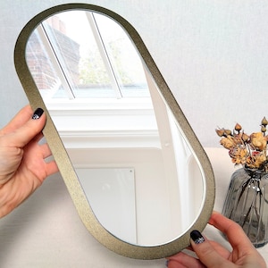 Small mirror wall decor, Oval mirror, Decorative mirror, Vanity mirror, Handmade mirror, Boho mirror, Aesthetic mirror, Modern mirror