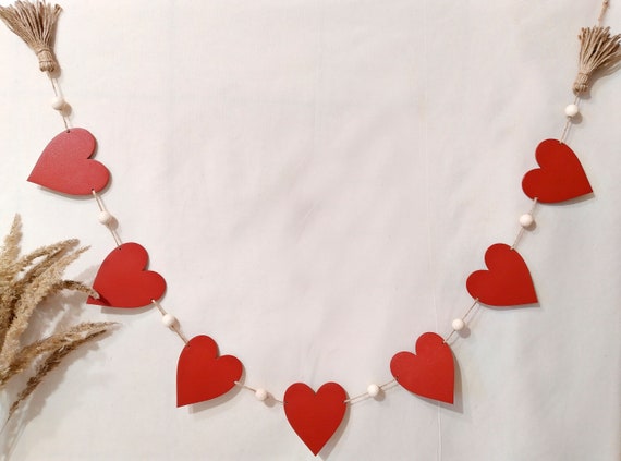 Valentines Day Banner, Valentines Day Decorations Garland - Bed