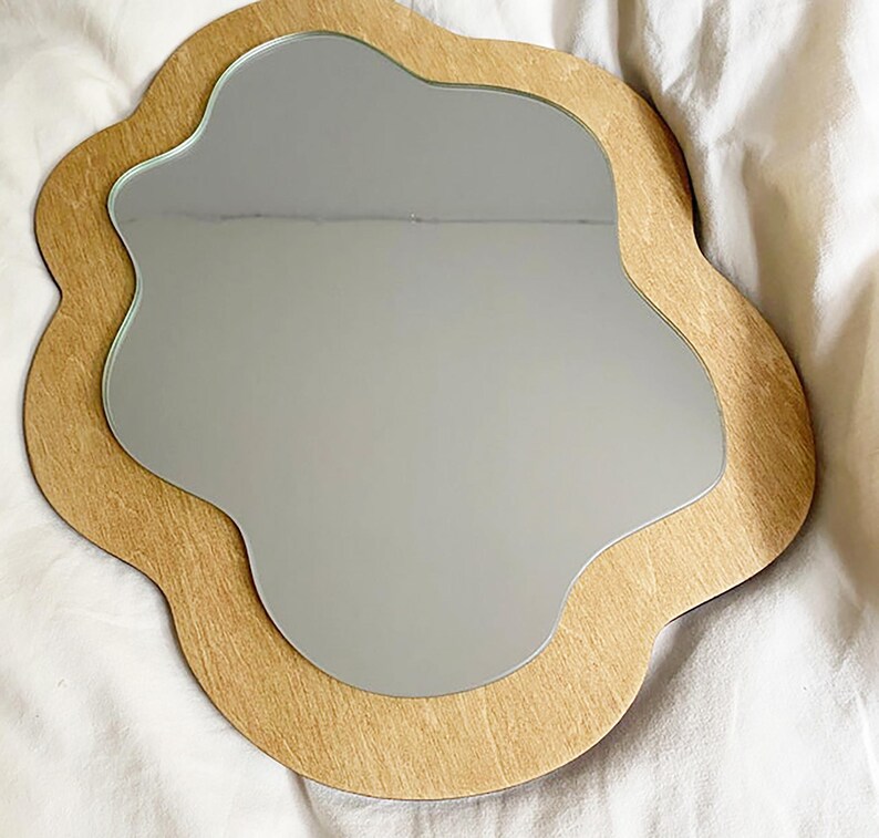 Roman Gold Irregular Mirror – Living Room Wall Decor Accent Beige