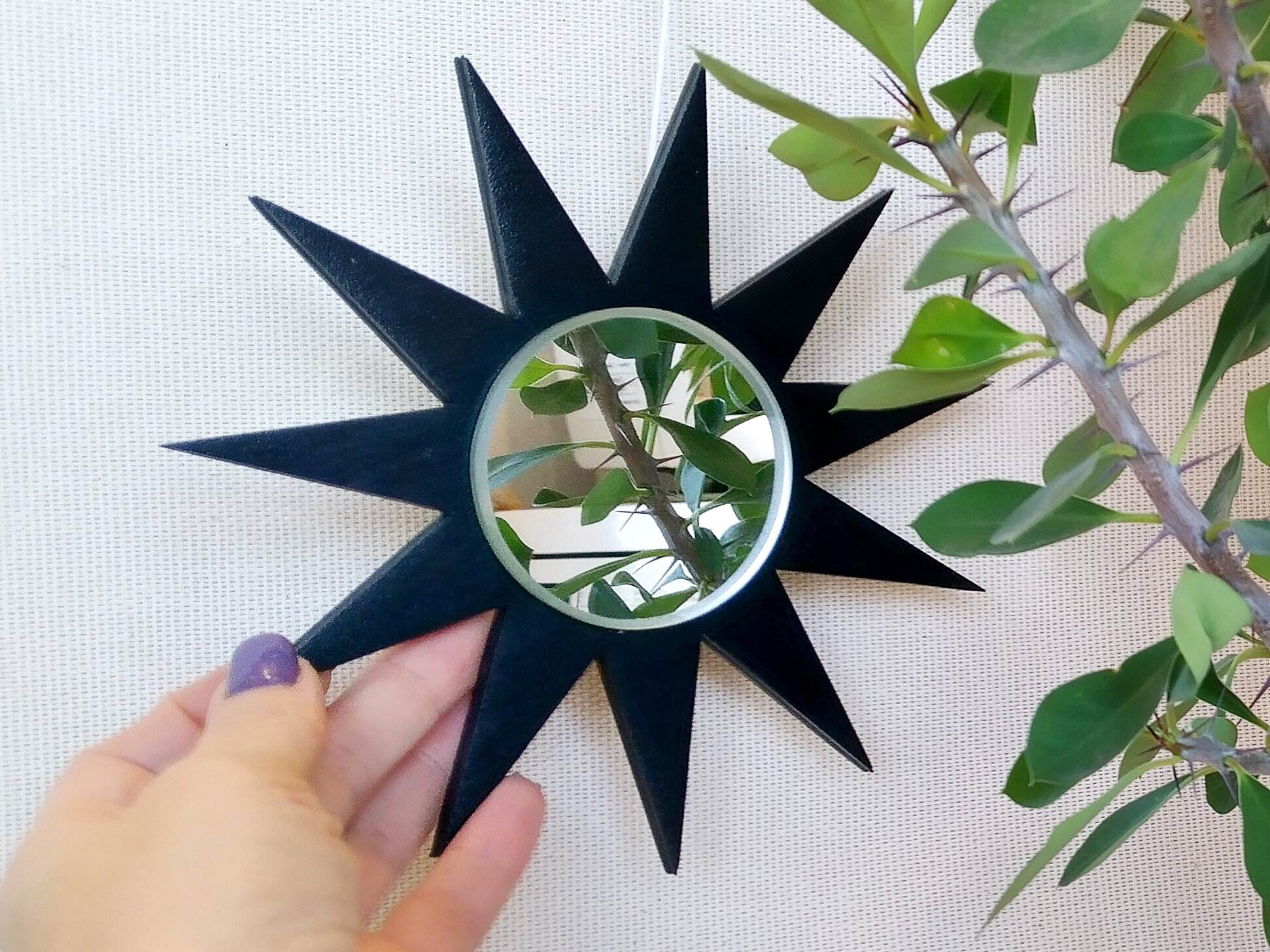 Snow White Small Star Mirror Wall Decor Scandinavian Sun Wall Etsy