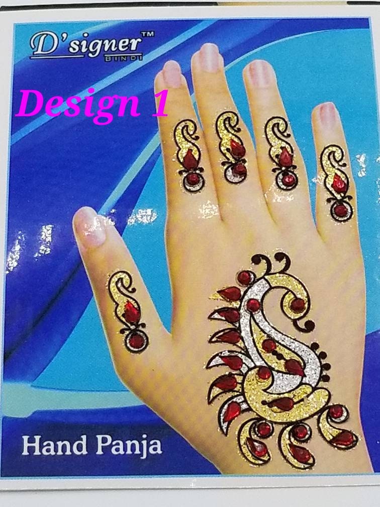 Crystals Henna Stickers/crystals Hand Stickers/wedding Henna Etsy UK