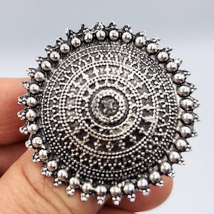 Silver Oxidized ring/Ethnic ring/Bollywood/Indian Jewelry/Pakistani Jewelry/Big ring/Arabic hand jewelry/German silver/Adjustable ring