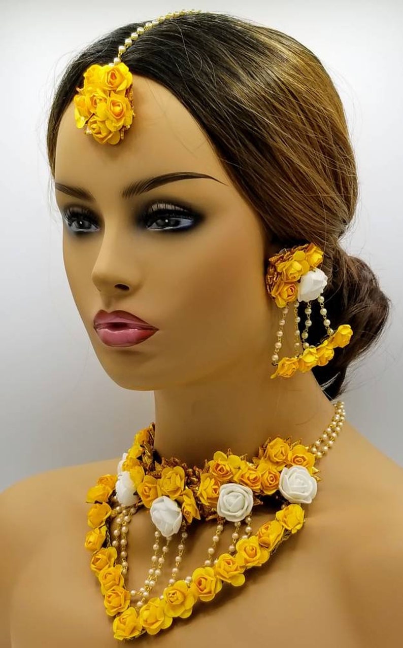 Indian Bridal Flower Jewelry Set/gotta Patti/seed Pearls Etsy