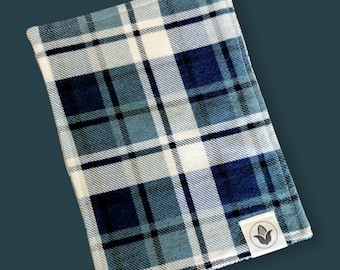 Blue Plaid EDC Microfiber Handkerchief Everyday Carry Hank Gift for Him Gift for Her Gift for Them Glasses Cleaning Cloth Multi purpose