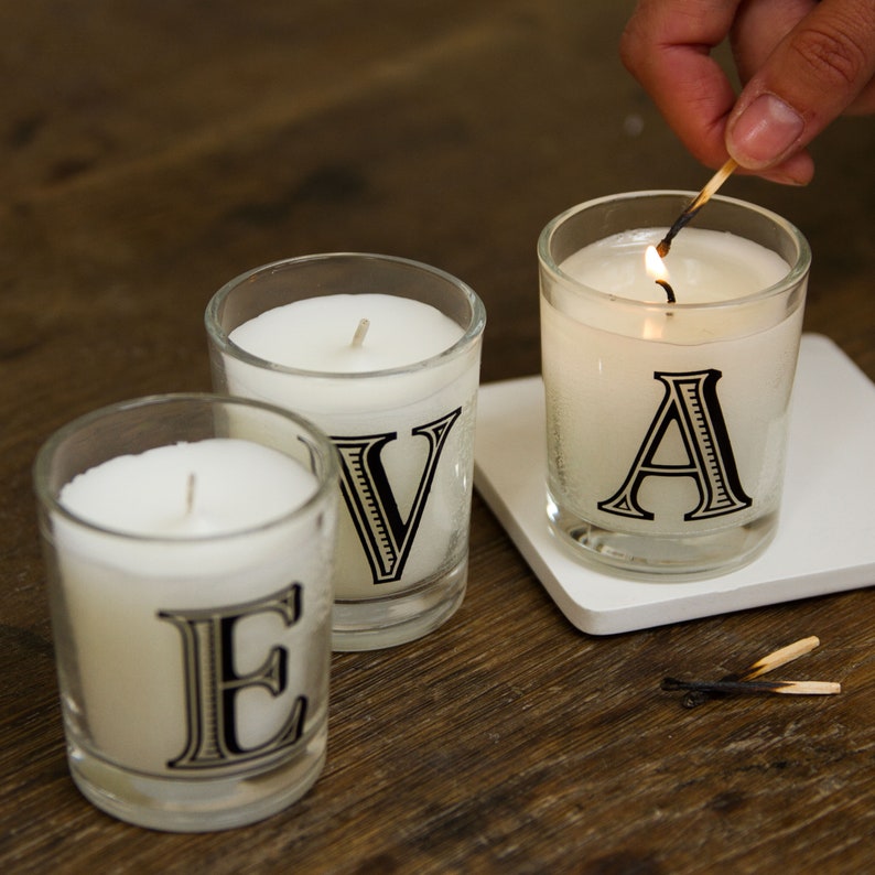 Personalised Initial Candle Scented with delicate fruity Etsy