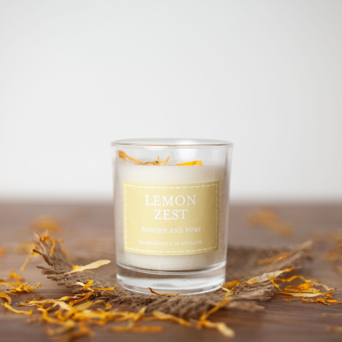 Scented Glass Candle With Petals 20 hour burn time Etsy