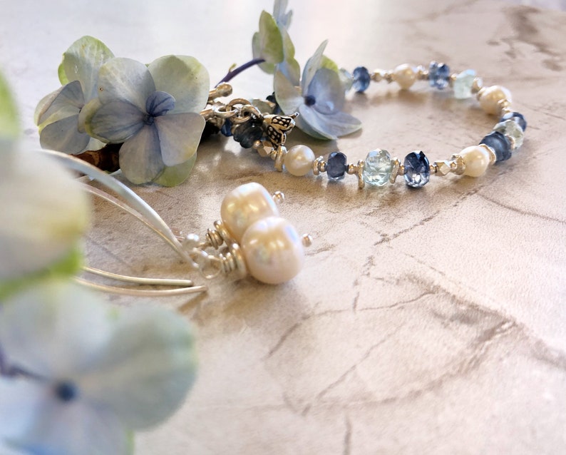 Fresh Water Pearl Earrings Silver and Pearl Elegant Long Drop Pearl Earrings