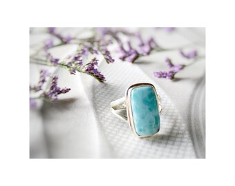 Gorgeous Sky Blue Larimar Ring - Larimar - Larimar and Sterling Silver - Gemstone Jewelery