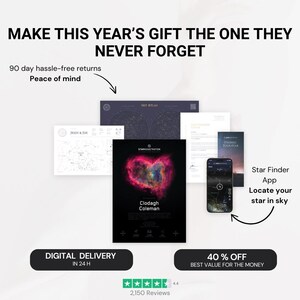 Certificat personnalisé avec une étoile - Coffret cadeau numérique Nommez une étoile - Souvenir imprimable unique d'anniversaire, de commémoration ou d'anniversaire