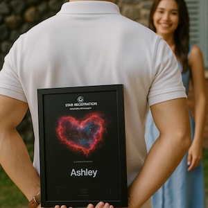 Name a Star Geschenkbox-Set - Personalisiertes Sternzertifikat, benutzerdefinierte Sternenkarte, himmlisches Geschenk für Sie, romantisches Astronomie-Andenken