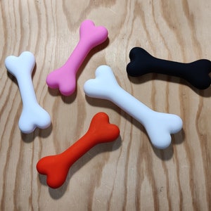 White, Pink, Black or Red Silicone Bone: Pet Play, Sensory / Chew Stim Toy, Fursuit Prop