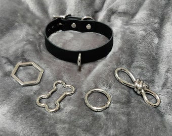 Silver Spring Clip Ring Buckle Collar: Vegan Friendly, Choice of Rings