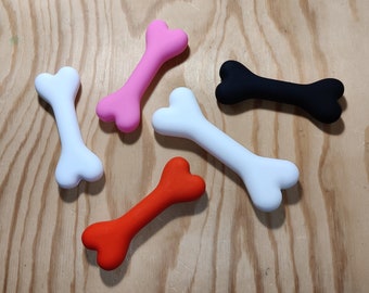 White, Pink, Black or Red Silicone Bone: Pet Play, Sensory / Chew Stim Toy, Fursuit Prop