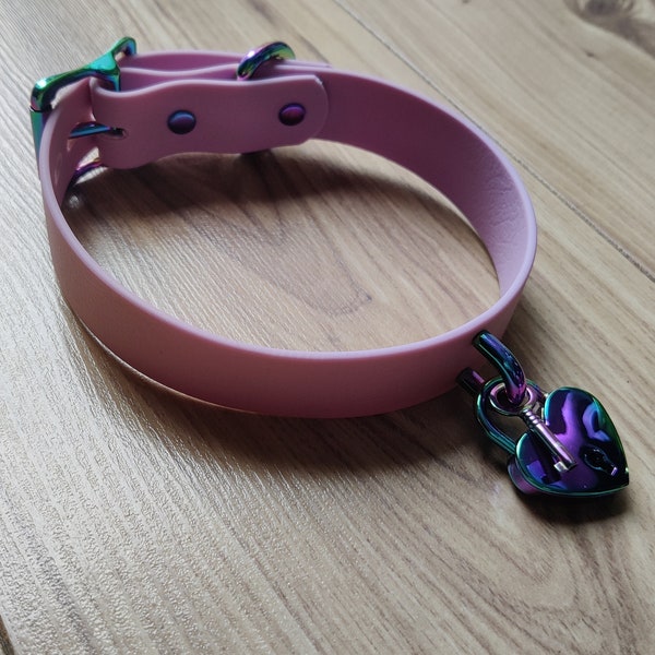 Rainbow Padlock Collar: Vegan Friendly