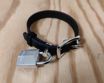 Locking Padlock Post for Leather, Rubber, Neoprene or BioThane