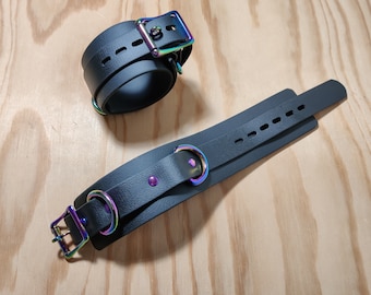 Heavy Duty Cuffs: Vegan Friendly, Latex Free, Choice of Hardware and Straps