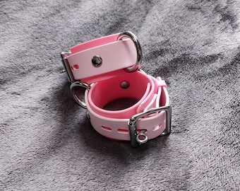 Pink Cuffs: Vegan Friendly, Latex Free, Locking Optional