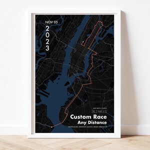 Elke race / elke afstand / elke activiteit - gepersonaliseerde poster racekaart - cadeau hardloper - hardloopkaartposter - aangepaste kunstdruk concept