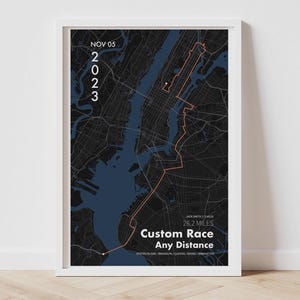 Digitale download - elke race / elke afstand / elke activiteit - gepersonaliseerde poster racekaart - poster hardloopkaart - aangepaste digitale kunstafdruk