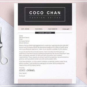 Pink Resume Template/ Pink CV Template/ Creative Resume Template ...