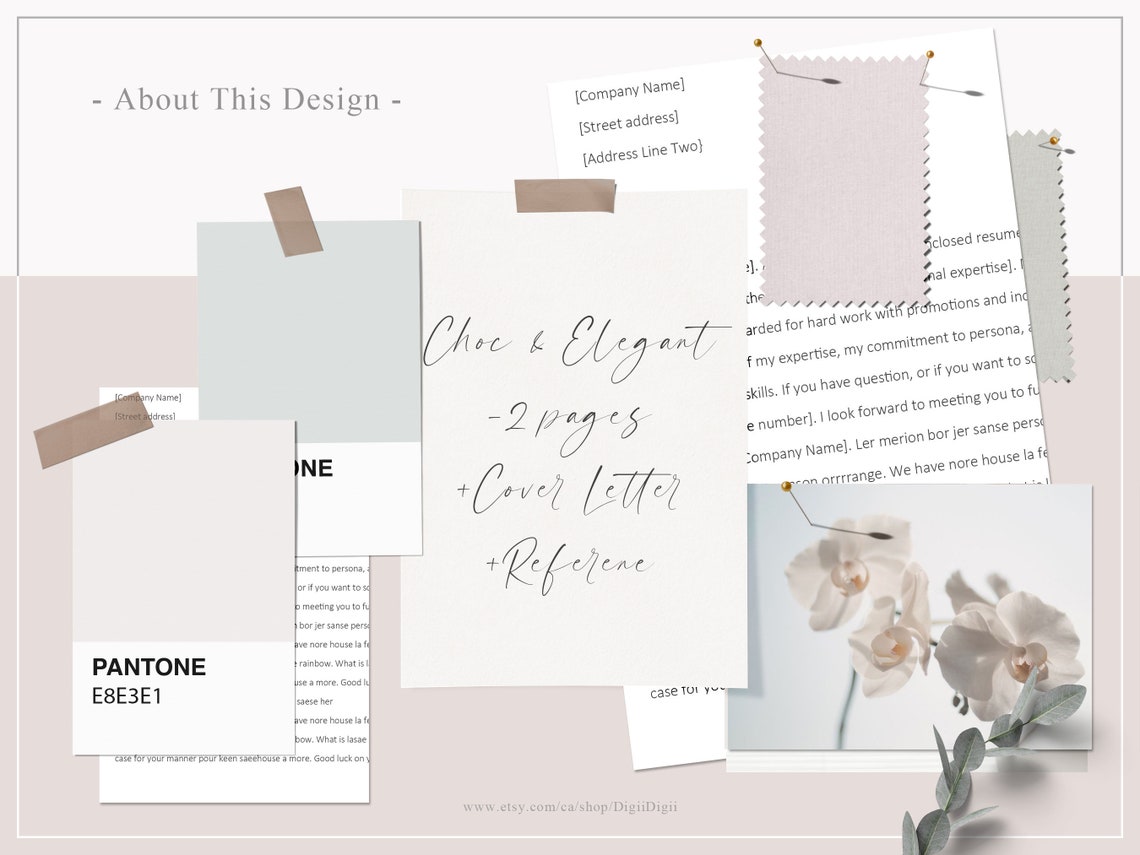 Floral Resume Template/ Pastel Resume Template/ Two Page | Etsy