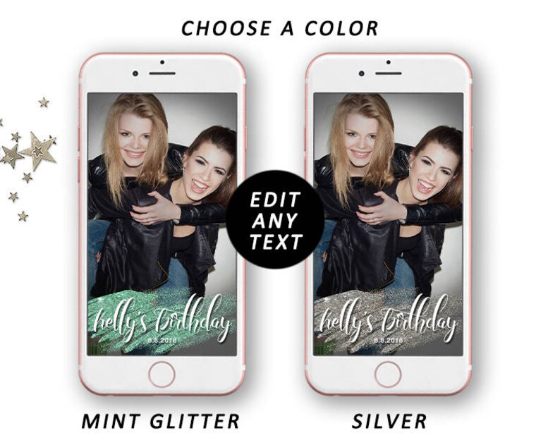 Glitter Brush Stroke Birthday Geofilter Birthday Snapchat Filter Birthday Party Geofilter Birthday Geo Filter Custom Birthday Geofilter